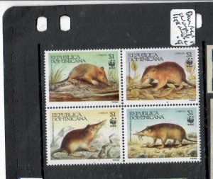 DOMINICAN REPUBLIC WWF   SC 1158  BLOCK OF 4   MNH      P0217B  H