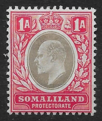 SOMALILAND SG33 1904 1a GREY-BLACK & RED MTD MINT 