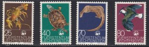 Liechtenstein # 583-586, WWF - Flora & Fauna, NH, 1/2 Cat.