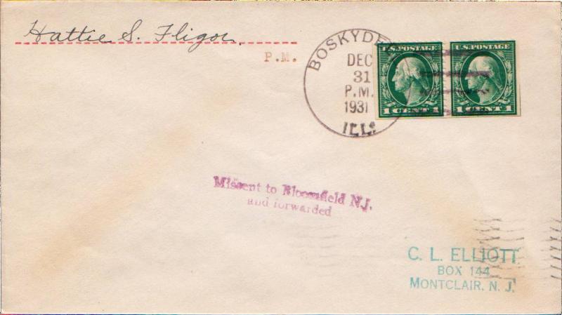 United States Illinois Boskydell 1931 4c-bar  1885-1931  Philatelic.