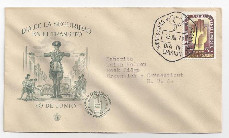 Argentina FDC 1948 Sc# 578 Traffic Safety