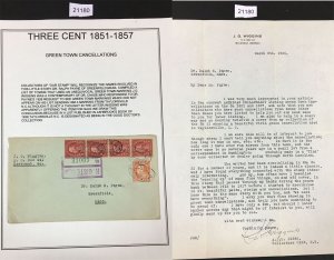 MOMEN: US STAMPS  1926 LETTER REGARDING THE 3c 1851-57 ISSUE LOT #21180