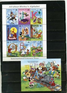 TANZANIA 1990 DISNEY MICKEY'S ALPHABET 3 SHEETS OF 9 STAMPS & 2 S/S MNH 