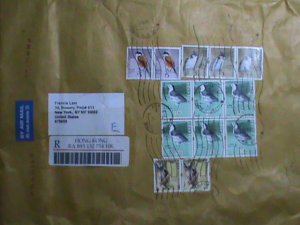 HONG KONG  2012 REGISTERED AIRMAIL COMMERCIAL COVER WITH HIHG VALUE STAMPS USED