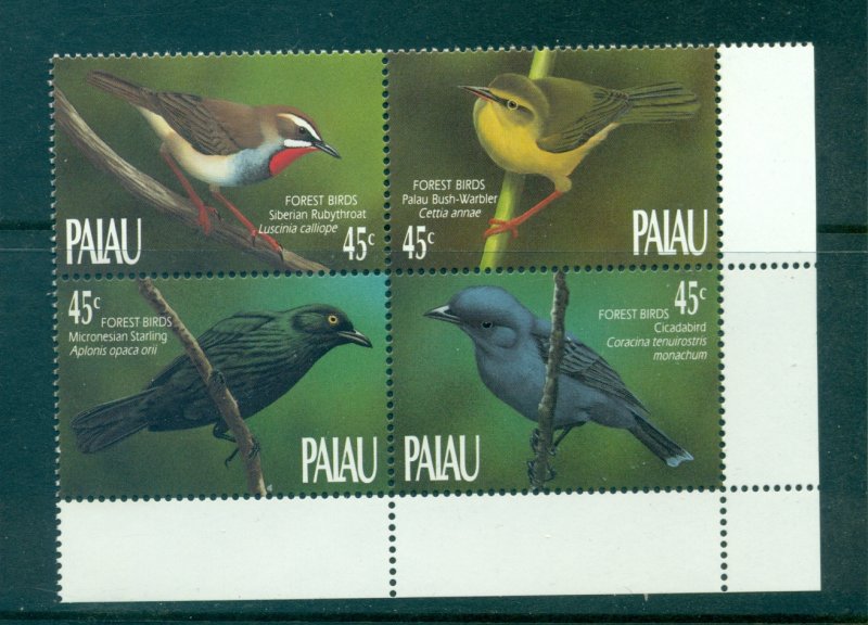 Palau - Sc# 234a. 1990 Birds.  MNH Block of 4. $4.00.