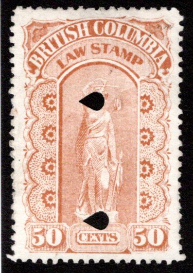 BCL11, 50c, buff, used, British Columbia Law Revenue Stamp, 3rd issue, p.11