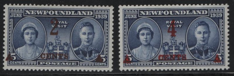 NEWFOUNDLAND, 250-251, SET, MNH, 1939, GEORGE VI & QUEEN ELIZABETH