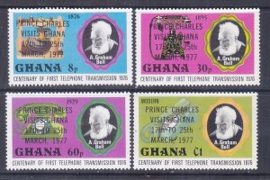 Ghana 616-19 MNH 1977 Prince Charles visit to Ghana A. Bell Overprinted Set