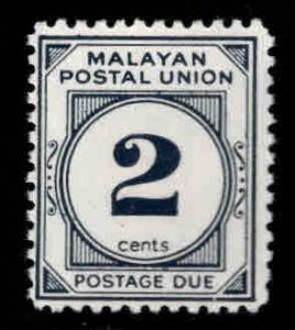 Federation of Malaya Scott J29 MH* Postage Due stamp, p12 wmk 314