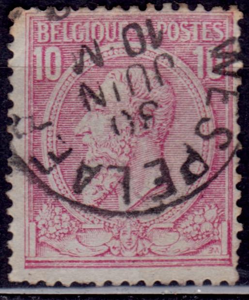 Belgium, 1884, King Leopold, 10c, bluish, sc#52, used