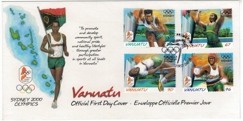 Vanuatu 2000 FDC Stamps Scott 768-771 Sport Olympic Games