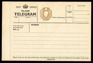 TP28 KGVI 1/- Post Office Telegram Form