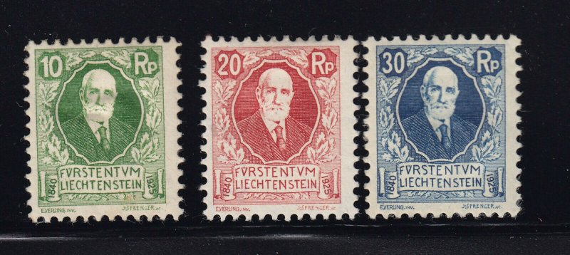 Liechtenstein Scott #B1 - 3 set VF OG prev. hinged nice color cv $70 ! see pic !