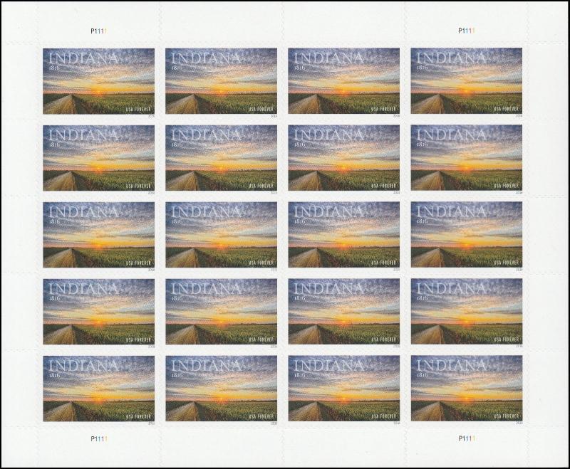 US 5091 Statehood Indiana forever sheet (20 stamps) MNH 2016