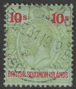 BSI Solomon Islands Scott 56 - SG52, 1921 Postage Revenue 10/- fiscally used