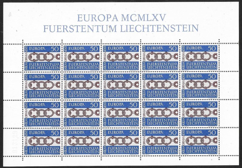 LIECHTENSTEIN (80) All different Sheets of stamps ALL Mint Never Hinged