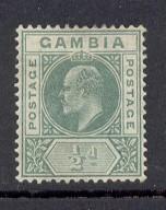 Gambia Sc 41 1904 1/2d green Edward VII stamp mint