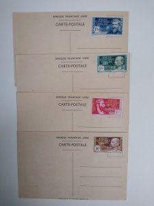 large item French Equatorial Africa 129-132 mint affixed to postal cards CV $96+