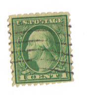 #462 Used VF 1c green Washington perf 10 1916-17 Issue