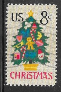 USA 1508: 8c Christmas Tree in Needlepoint, used, F-VF