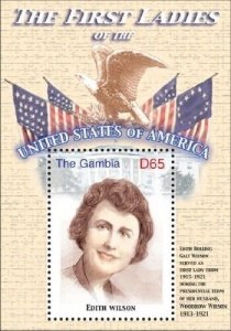 GAMBIA FIRST LADIES OF THE UNITED STATES - EDITH WILSON S/S MNH