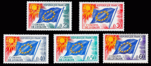 France 1963-71 Sc 1O10-14 MNH Council of Europe Officials VF