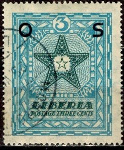 Liberia; 1923: Sc. # O143: Used Single Stamp