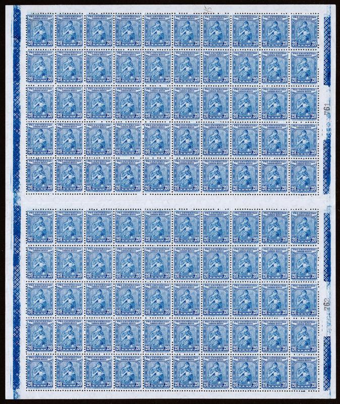 Mexico Scott 700 (1934) Natl. University Issue 20c Ultra Sheet, Mint NH VF C