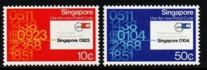 SINGAPORE SG350/1 1979 POST CODE PUBLICITY  MNH