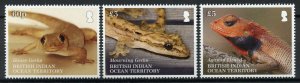 BIOT Stamps 2019 MNH Lizards Geckos House Gecko Agamid Lizard Reptiles 3v Set