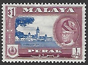 Malaya Perak #135 Mint Hinged Single Stamp cv $7.50