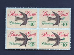 Scott # 1552 unused  MNH block of 4  1st Self-adhesive Stamp 1974 Christmas