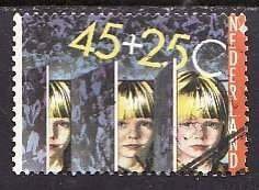 Netherlands-Sc#B573- id6-used 45c+25c semi-postal-Year of the Disabled-1981-