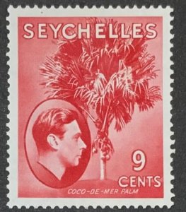 SEYCHELLES 1938 9 CENTS SCARLET  SG138 LIGHTLY MOUNTED MINT