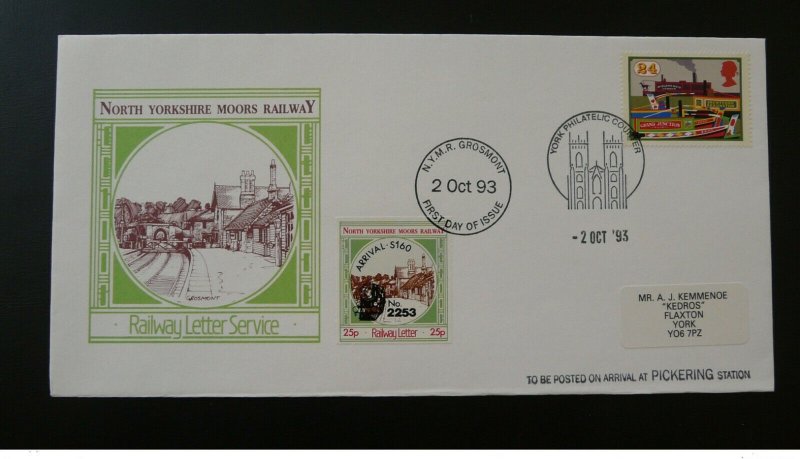 railroads train North Yorkshire Railway letter FDC cover Great Britain 1993