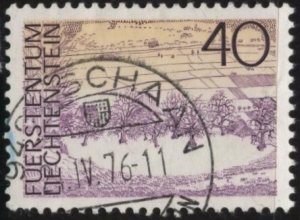 Liechtenstein 518 (used) 40rp view of Rennhof, Mauren (1973)