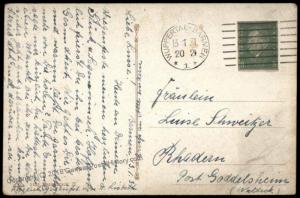 Germany 1931 Wuppertal Barmen Ebert Postal Card Indicia Cutout Used on Cov 71042