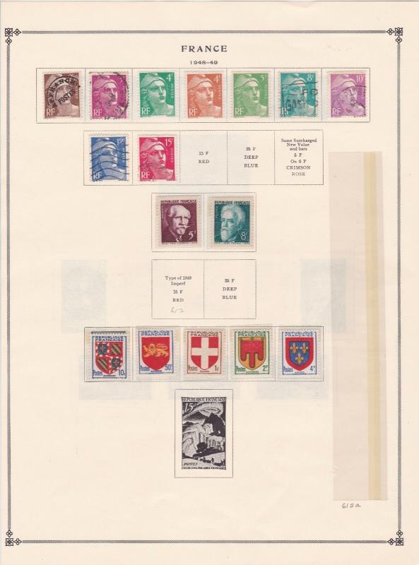 france 1948 - 1949  mounted mint and used stamps ref r8536