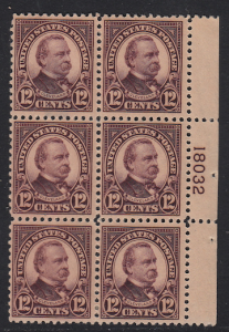 United States #564 Block of 6, MH hinge damage on back  Please see description.