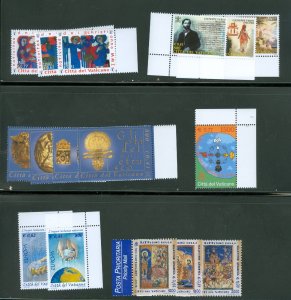 Vatican City 2001 Compete MNH Year Set