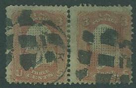 USA SC# 88 Washington 3¢ E - Grill Cancel PAIR, used