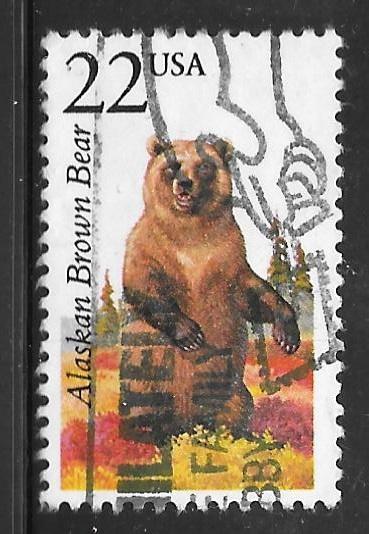 USA 2310: 22c Alaskan Brown Bear (Ursus arctos alascensis), single, used, VF