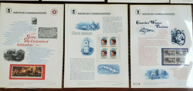 US 1976 13c Complete Year Set 60-72 USPS Commemorative Stamp Panels SCV $150