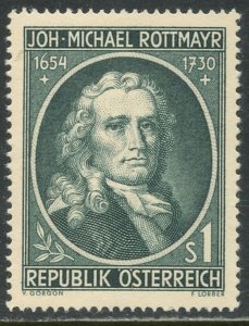 AUSTRIA Sc#594 1954 Rottmayer Painter Complete OG Mint NH