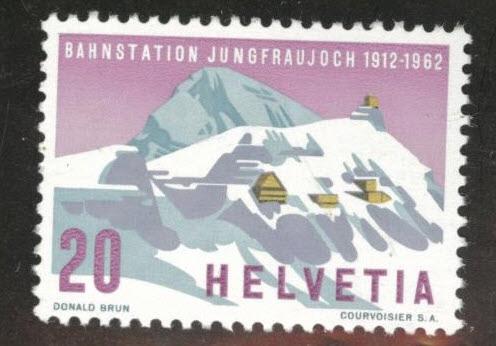 Switzerland Scott 414 MH* 1961 mountain train station