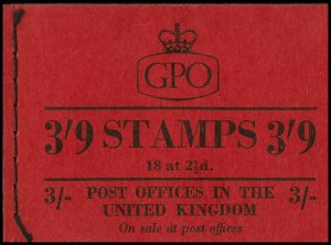 G3 3/9 Booklet March 1954. A complete booklet with post office fresh stamps.