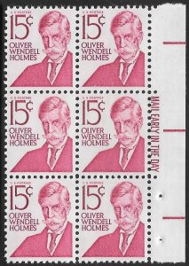 US 1288 Mail Early Block - Right - Oliver Wendell Holmes - Prominent American
