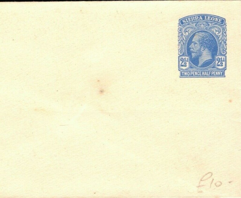 SIERRA LEONE KGV Unused Postal Stationery 2½d Envelope {samwells-covers} PB327