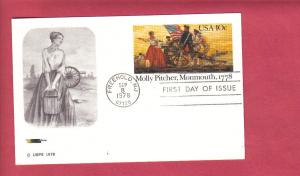 #UX77 Molly Pitcher Post Card - SOFTONES  CACHET
