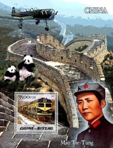 Guinea-Bissau MNH S/S Mao Tse-Tung At Wall Of China 2005